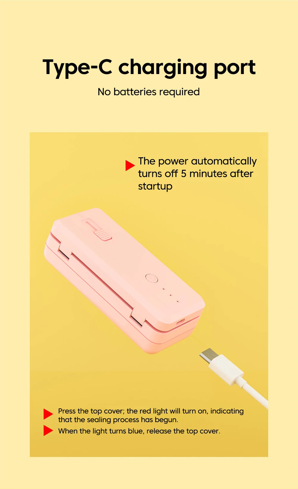 Portable Mini Sealer 2 in 1 Food Plastic Package Bags Sealing Machine USB Rechargeable Magnetic Handheld Plastic Bag Heat Sealer