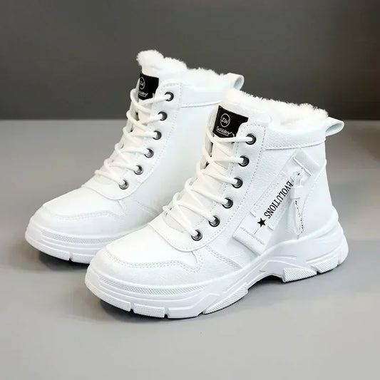 2025 New Winter Thick-soled Women Sneakers Warm Plus Velvet Cotton Shoes Large Size 42 Height-increasing Platform Women's Shoes