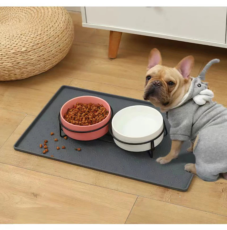 Pet Placemat Cat Dog Drinking Feeding Placemat Feeder Mats Cat Feed Mat Dog Food bowl Mat Silicone Waterproof Pet Bowl Pad 2025