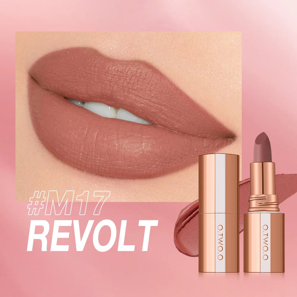 O.TWO.O Lipstick Lip Tint Matte Long Lasting Waterproof Velvet Not Fading Sexy Non-stick Cup Lip Glaze Makeup Cosmetics