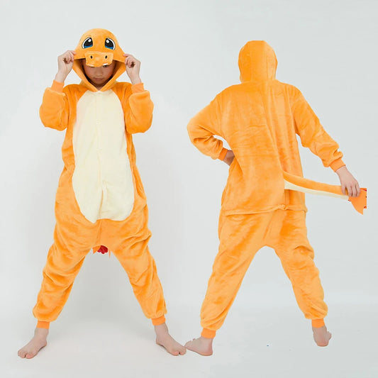 Boys Girls Cute Kigurumi Fire Dragon Cartoon Animal Pajamas Cosplay Costumes Kids OnePiece Onesies For Christmas Halloween Party