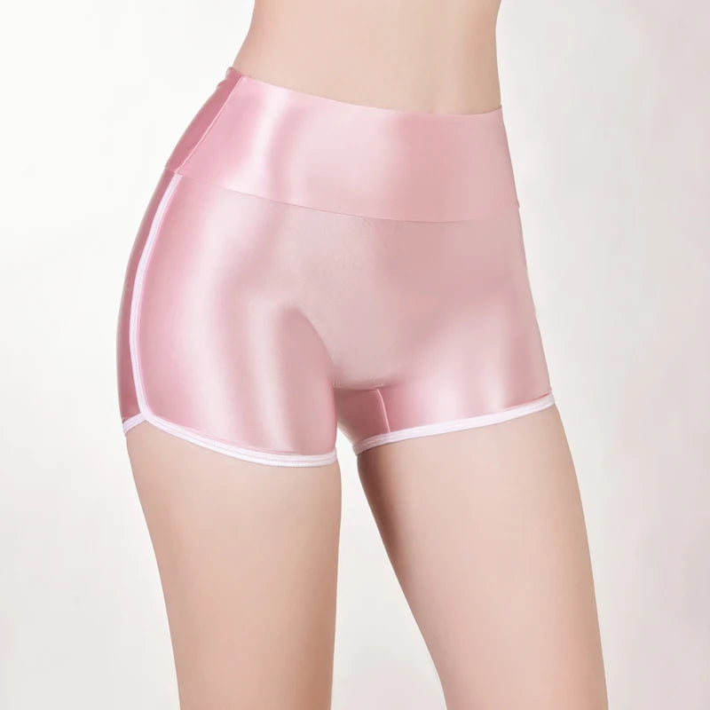 Women Sporty Shorts  Elastic Bodybuild Underwear Hip Lift High Waist Belly Boxers Flat Angle Leggings Sexy Tiny Hot Safety Pants
