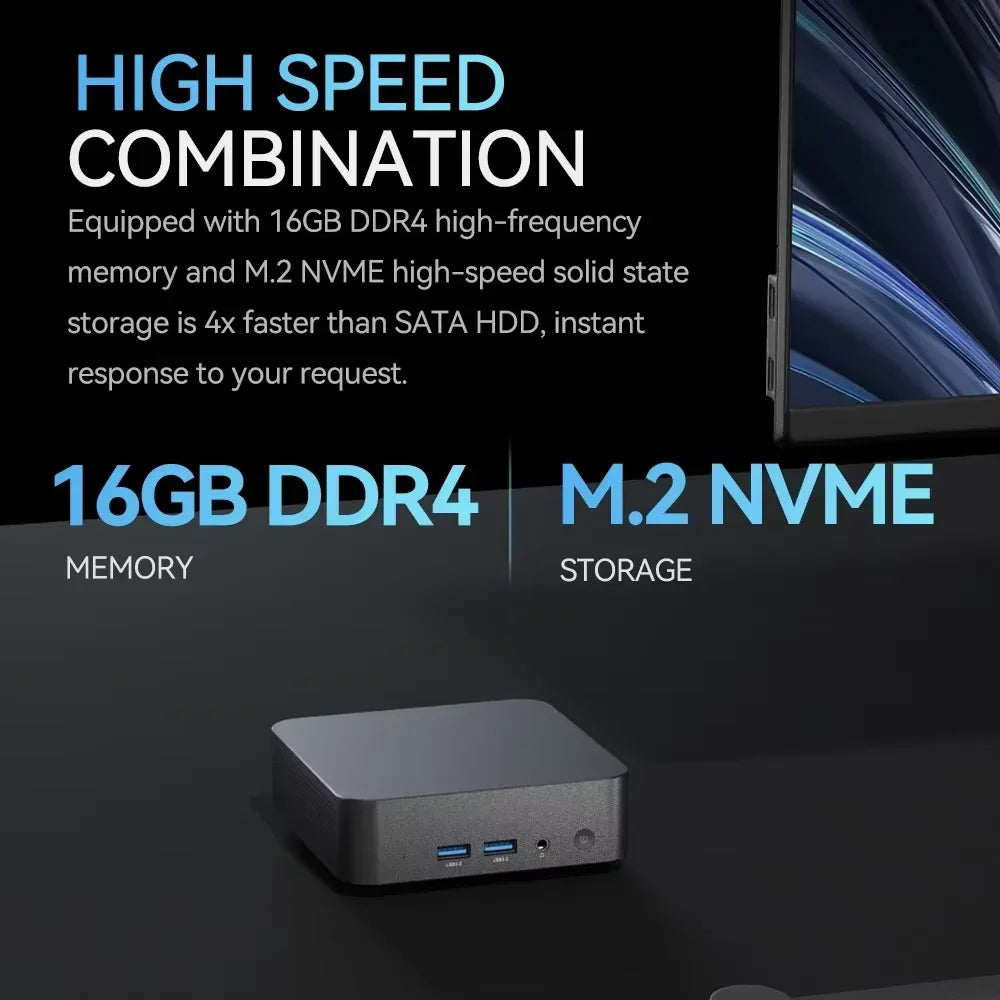 2026 Powerful Intel I9 10980HK Mini PC Windows 11 16GB DDR4 1TB SSD WiFi6 BT5.2 4K HD Compact Mini Computer for Gaming Office