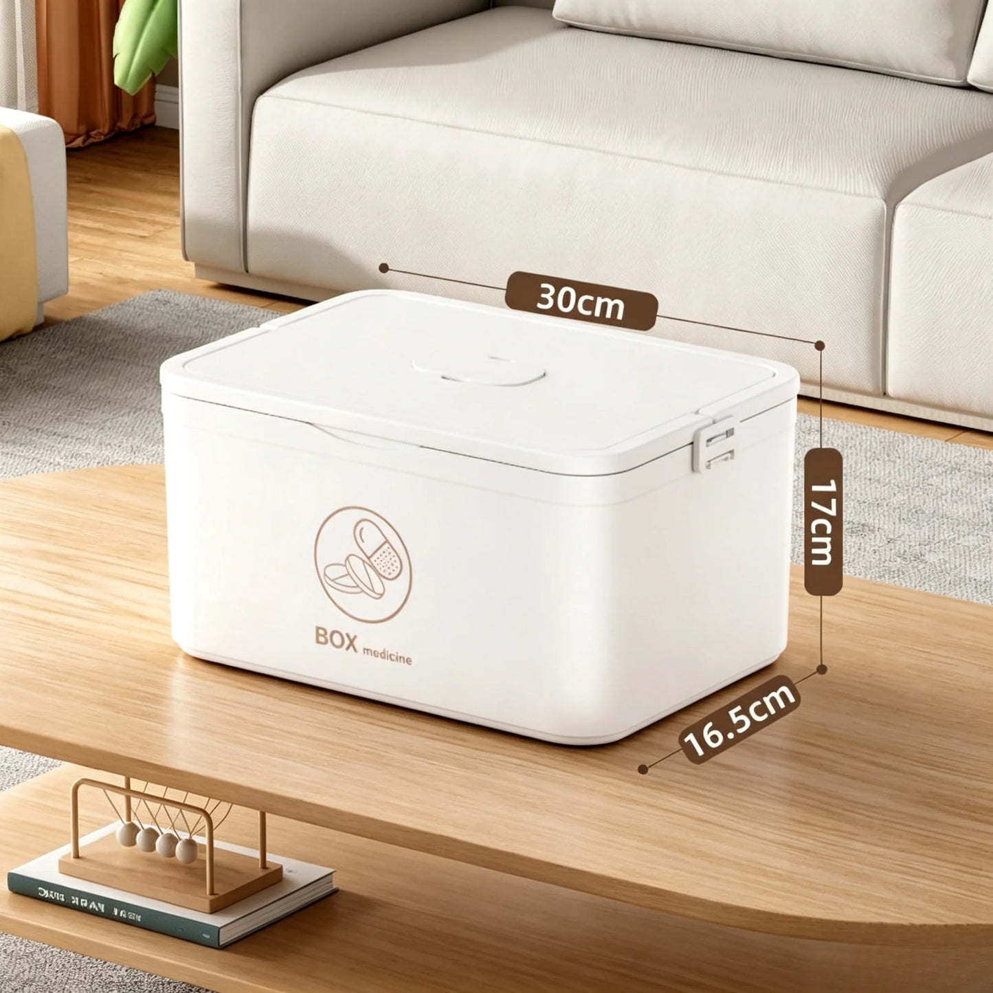 1pc 3-Tier Family Emergency Medicine Storage Box, Leak Resistant Compact Home Medicine Organizer