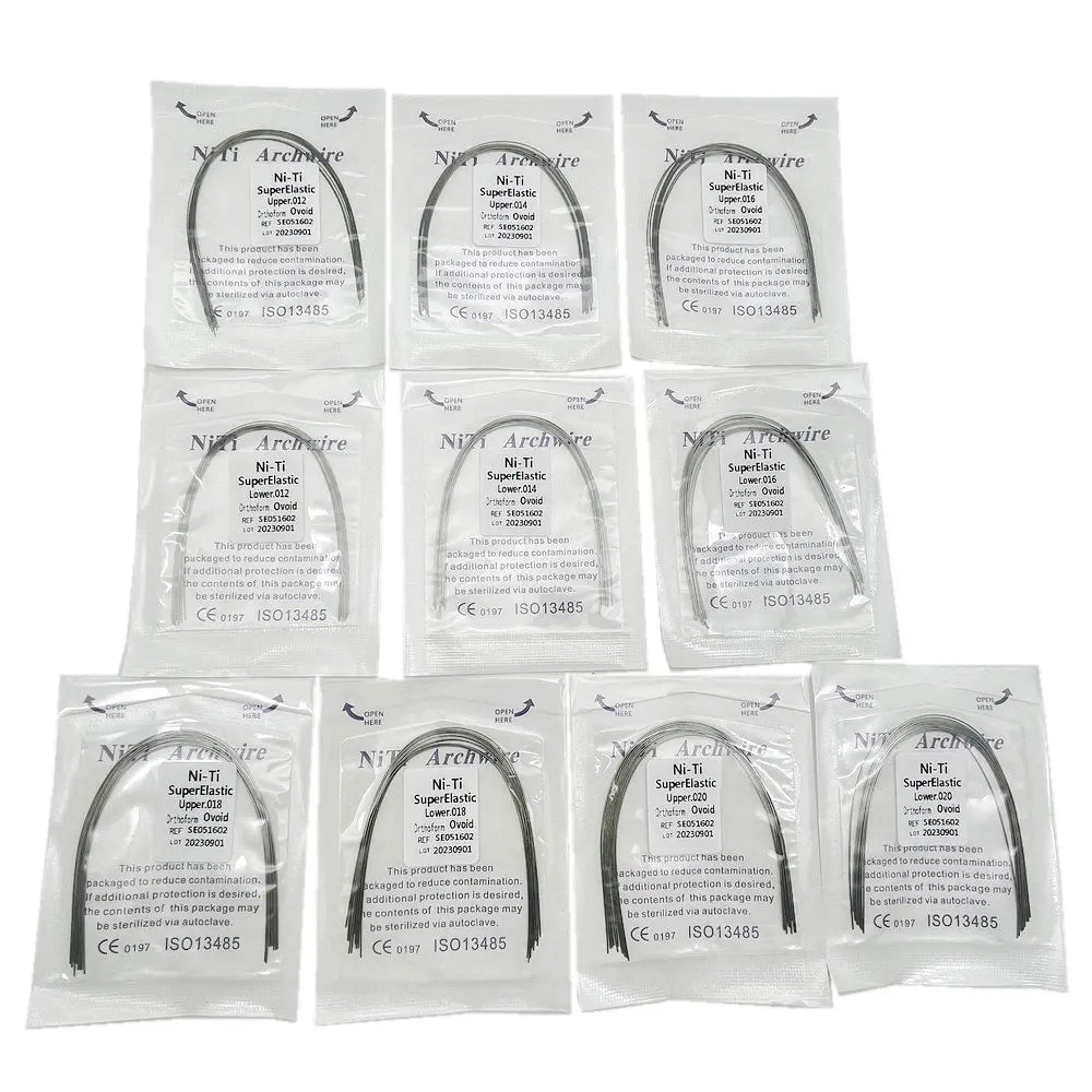 10pcs/pack Orthodontic Dental Super Elastic Oval Form Niti Round/Rectangular Arch Wires Dental Niti Arch Wire Dentist Product
