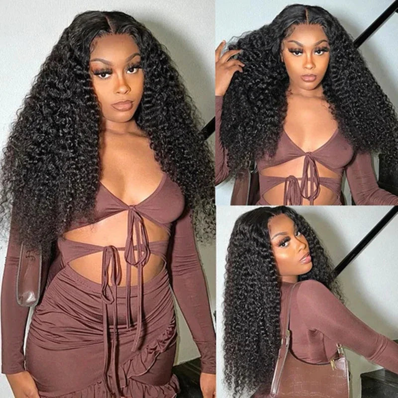 Geeta Curly Drawstring Wigs 13x6 Kinky Curly Lace Front Wig 13x4 Human Hair Lace Frontal Wigs Human hair for Women 4x4 5x5 Wig