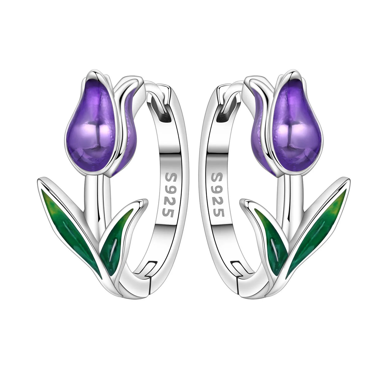925 Sterling Silver Needle Iris Flower Hoop Earrings for Women Original Elegant Versatile Jewelry Birthday Party Fine Gift 2026