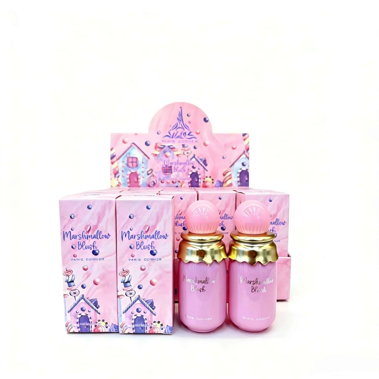 Fashion Elegant Sweet Marshmallow Blush Perfume Eau de Parfum Spray for Women Long Lasting Floral Fruity Gourmand Scent