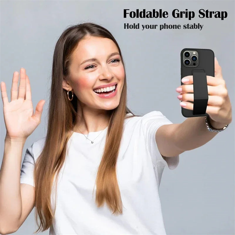 Magnetic Kickstand Hand Strap Case for IPhone 16 15 14 13 12 11 Pro Max Plus 16Pro 15Pro IPhone16 ProMax Stand Cover Accessories