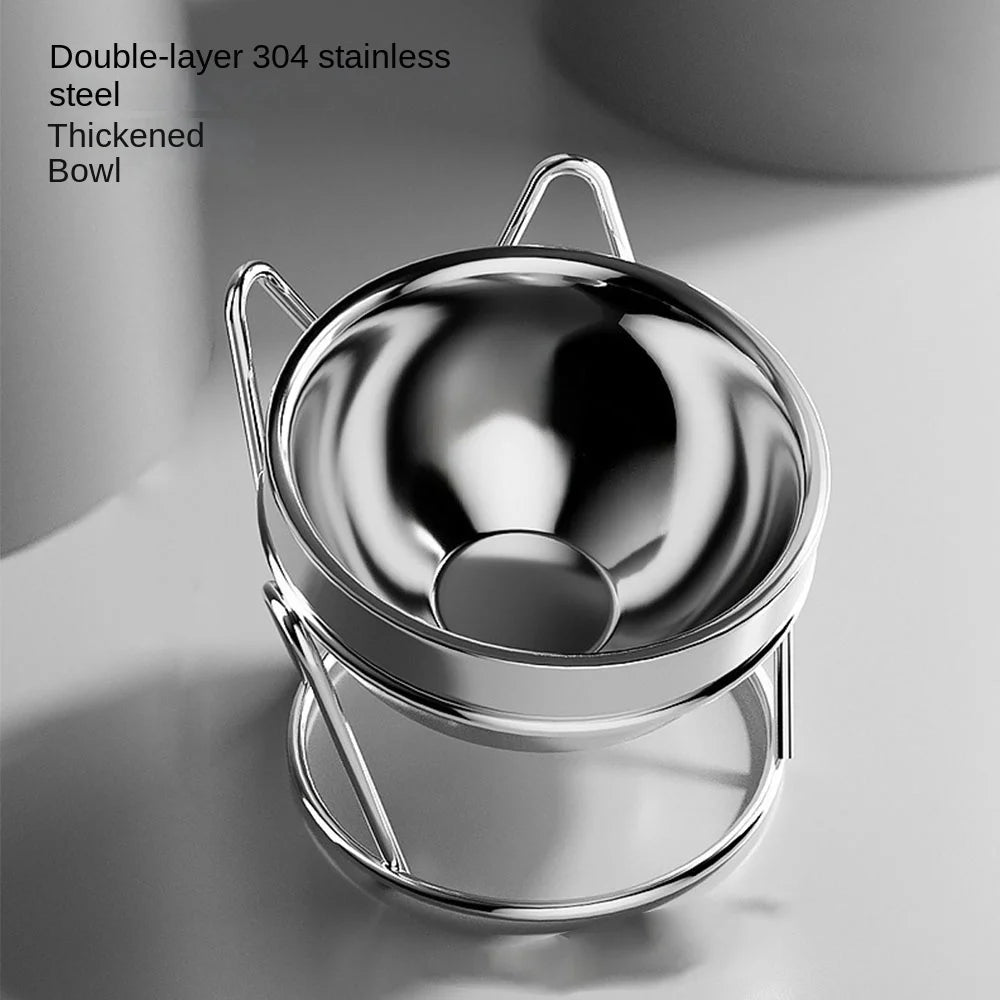 Pet Neck Protection Stainless Steel Cat Bowl with Stand High Foot Cat Water Bowl Drinking Bowl Anti overturning Slanted Mouth