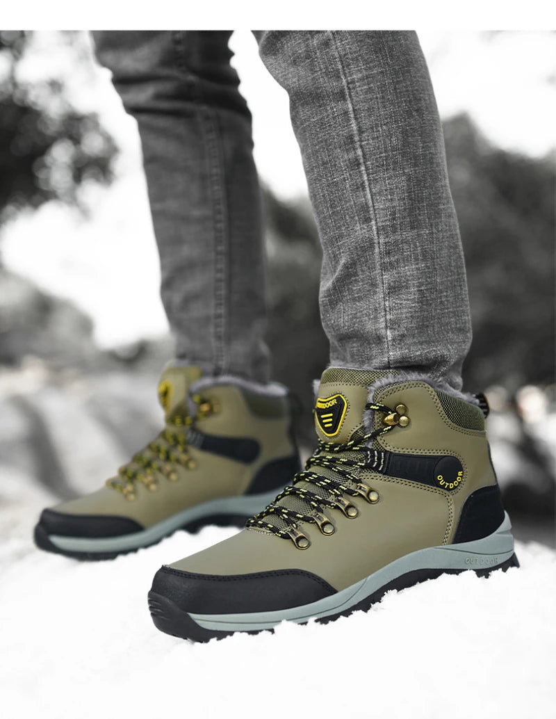 Winter Large Size Plus Velvet Thickened Warm Snow Boots Outdoor Men's High-Top Northeast Cotton Boots Comfortable And Casual