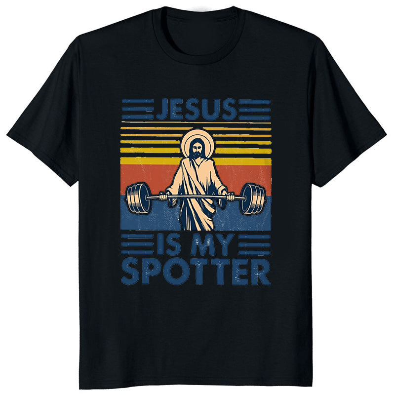 Retro Vintage Jesus Christ Gym T Shirts Men Pure Christian Faith Tee Top Short Sleeved Funny Printed Graphic Tshirt Gift