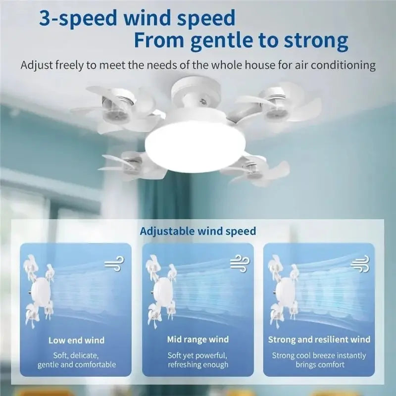 A74G-Fan Light 2-In-1 Drone Design Fan Light 60W With Remote Control For Entrance Hall Family Corridor Living Room