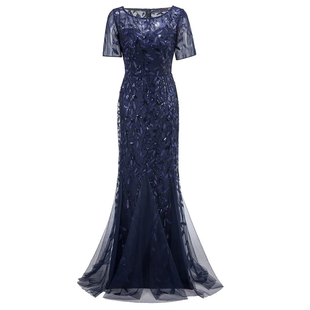 Sexy vintage Maxi Sequin cocktail Dress bridesmaid Prom Dresses for Women Casual Party Long sleeve club Bodycon Dress vestidos