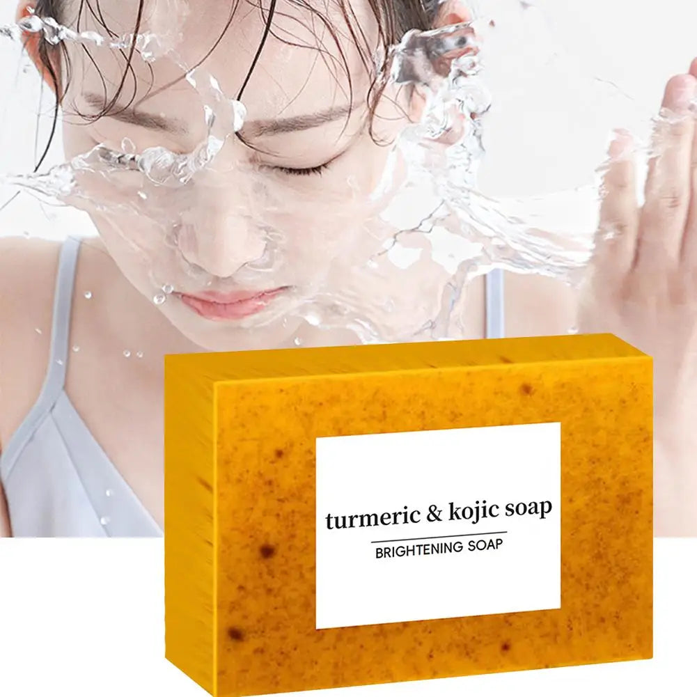 1/2/3/5Pcs 100g Turmeric Hand Made Soap, Lemon Kojic Acid Soap, Shower and Facial Soap Body Care