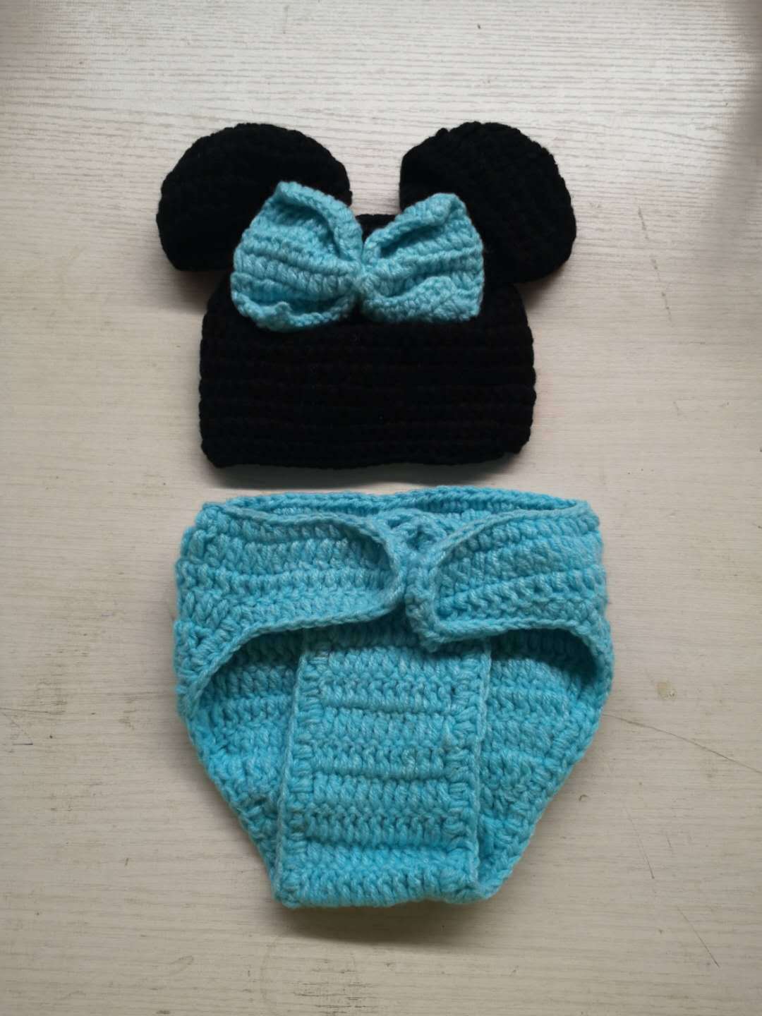 4PCS Animal Style Baby Crochet Halloween Costume Newborn Photography Props Handmade Knit Mickey Outfit Sleepy Owl Frog Baby Gift