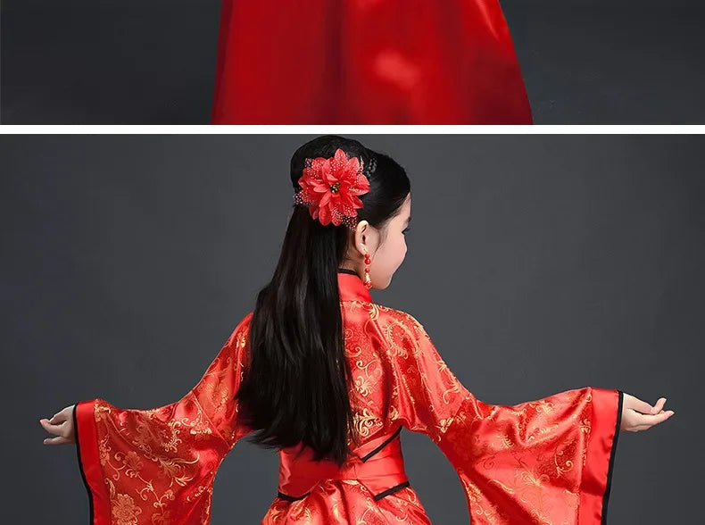 Halloween Cosplay Kids Set Dance Performance Dress for Girls Show Disfraz Child Hanfu Dress Costume Chinese Traditional Clothes