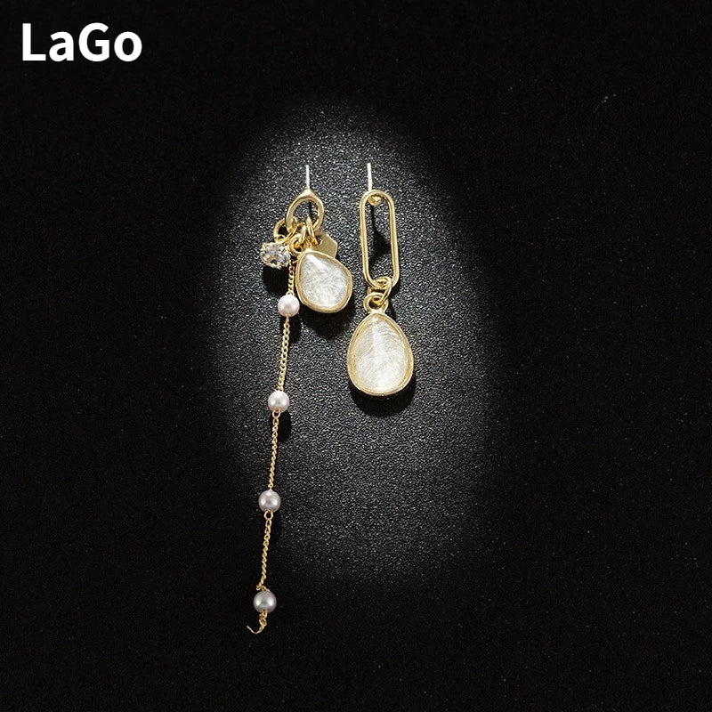 Trendy Jewelry Luxury Temperament Personality Asymmetrical Earrings For Women Gifts Delicate Design 2025 Trend New Accessories