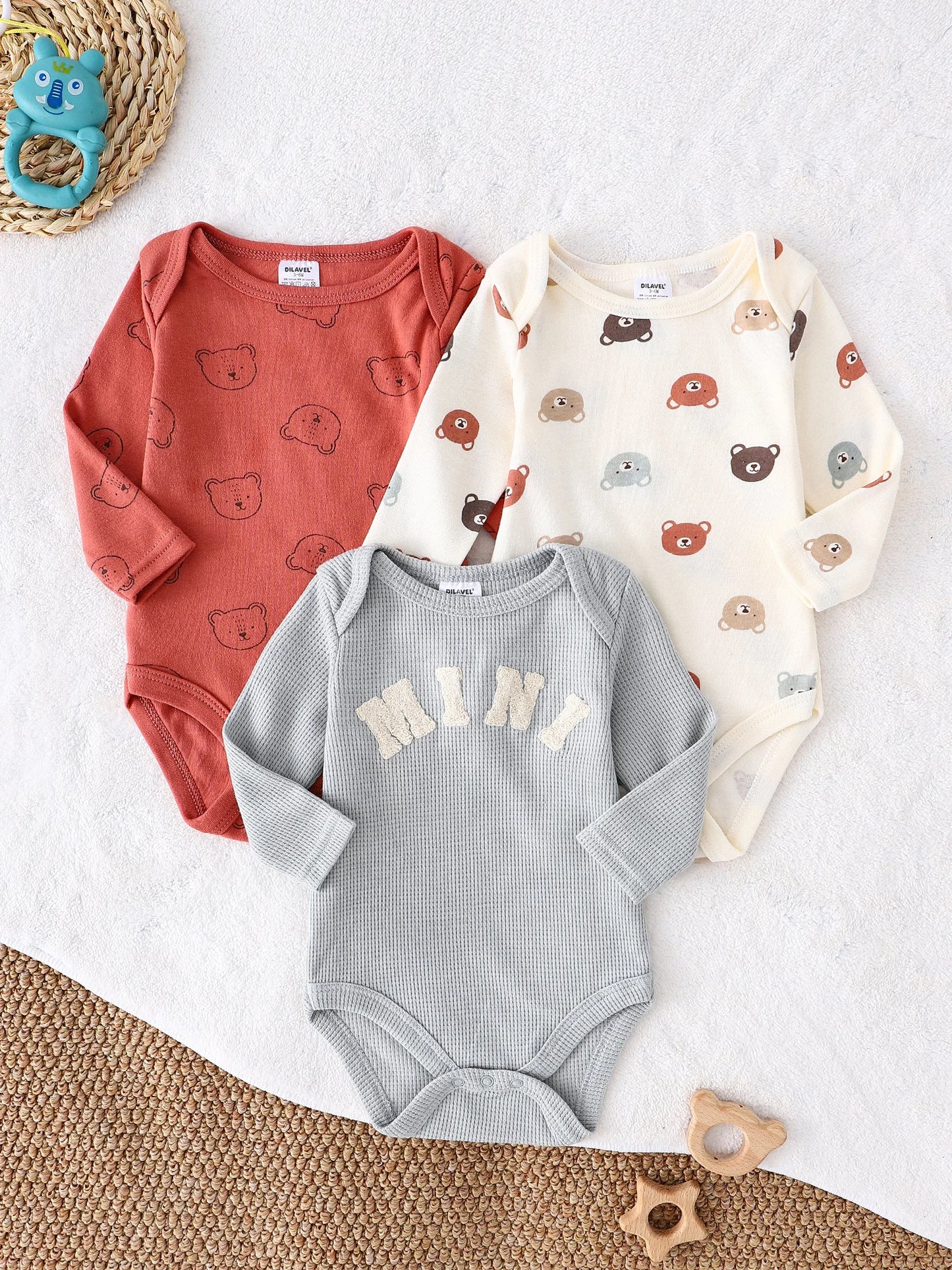 Baby boy clothes 3PCS Baby boy onesie New style Spring/Autumn long-sleeved onesie Cotton fabric Suitable for 0-9months