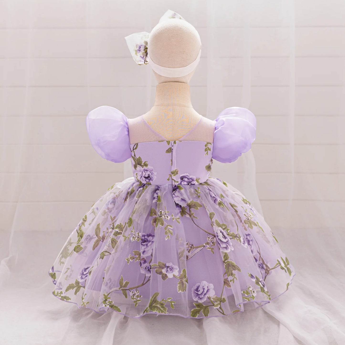 Baby Girl 2pcs Floral Wedding Party Dress Toddler Tulle Princess Gown Girls Summer Holiday Dresses Infant 1st Birthday Costumes