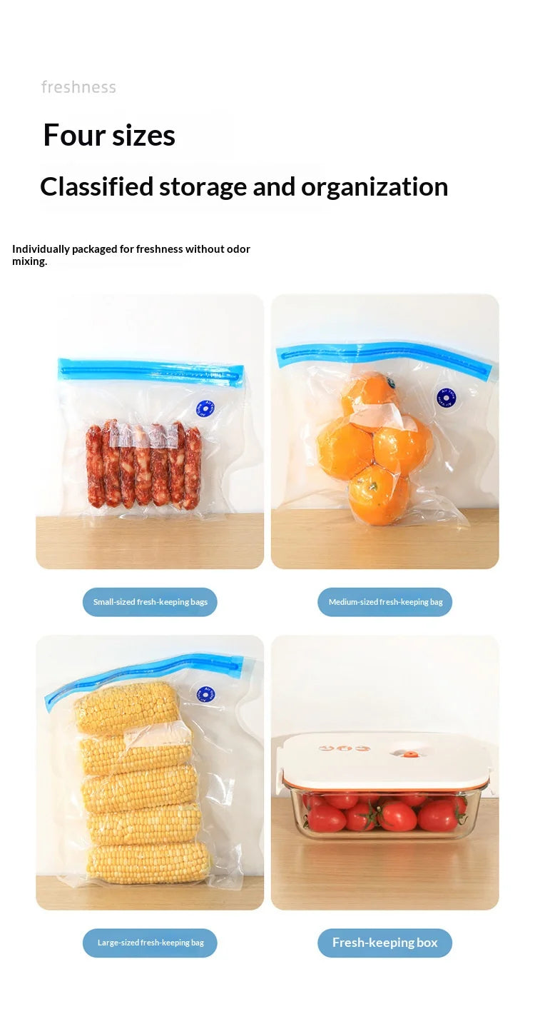 USB Charging Mini Handheld Vacuum Pump, Automatic Electric Food Vacuum Sealer for Fruit Meat Snack Storage with Vacuum Bags