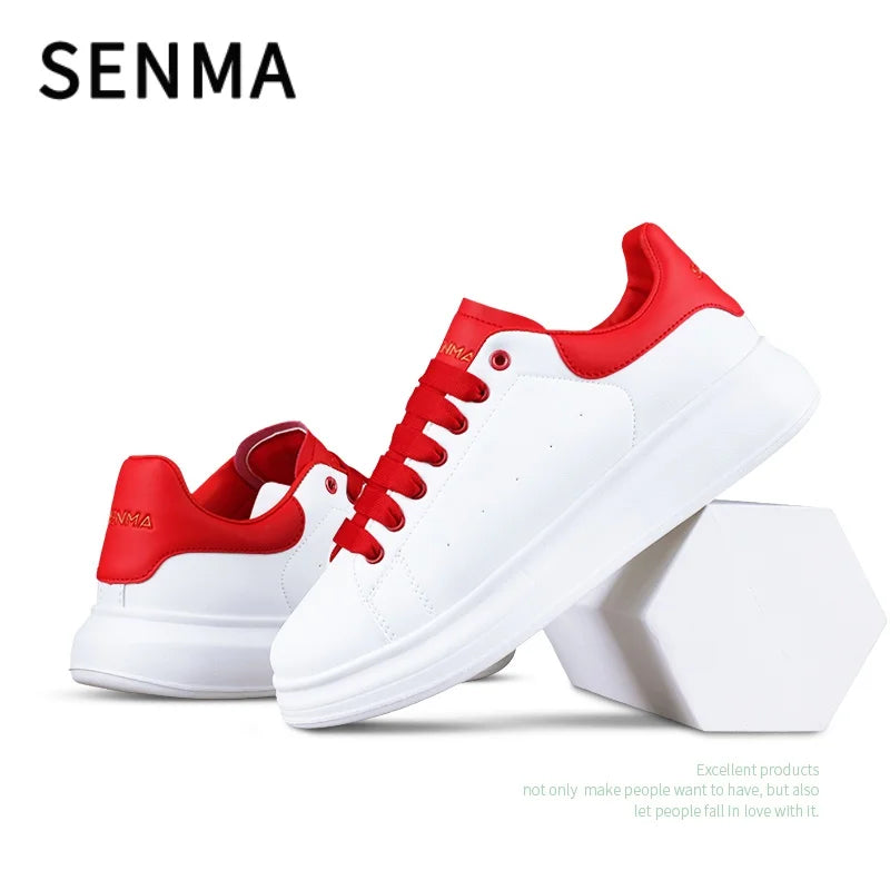 SENMA Luxury Design Sneakers For Men 2025 White Board-shoe Soft Women Walking Shoes Running Shoes Couples Sneakers Tennis shoes