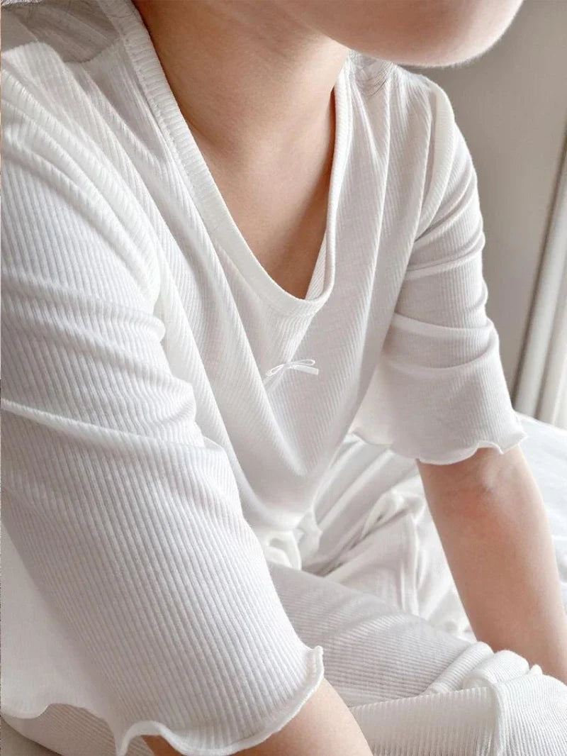 Girls Ice Silk Set Thin Children Homewear Clothes Summer Kids Air Conditioning Short Sleeve Children Sets Girl Pajamas Outfit