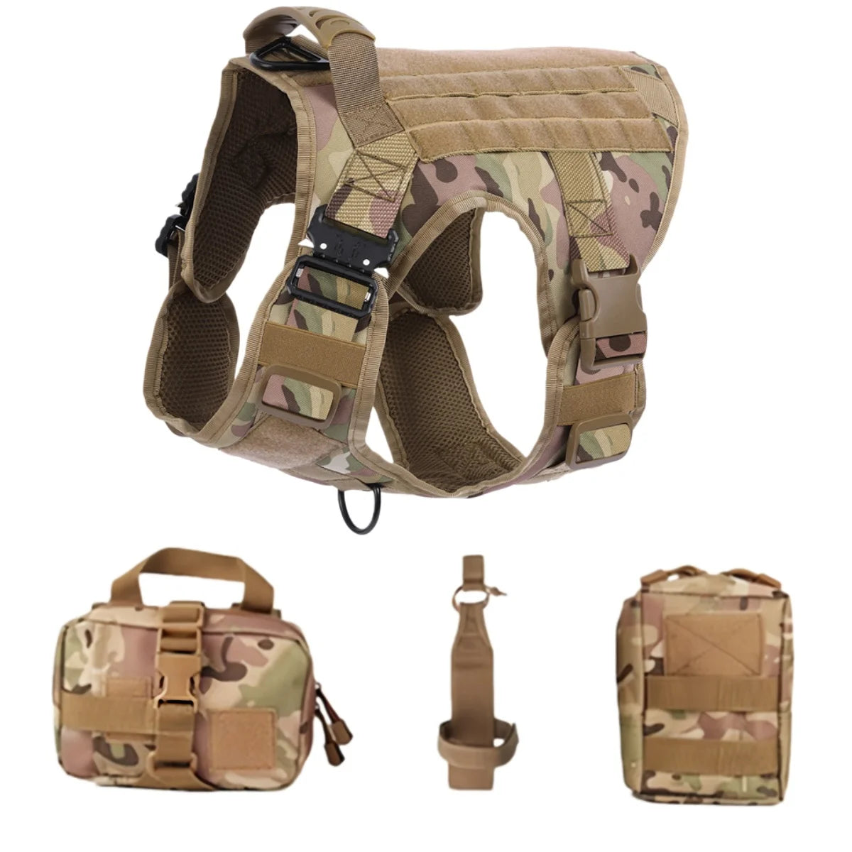Tactical Dog Harness, Adjustable No-Pull Handle Service Vest Heavy Duty Pet Large Breed,  Dog Vest for Training Hunting Walking