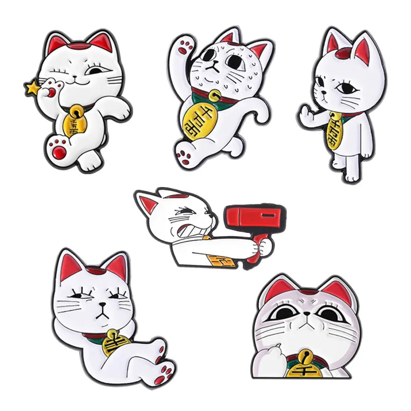 4-20pcs/set Red Eared Rabbit Enamel Pins Anime Characters Turbo Granny Cat Holy Jesus Medical Brooches Lapel Badge Jewelry Gifts