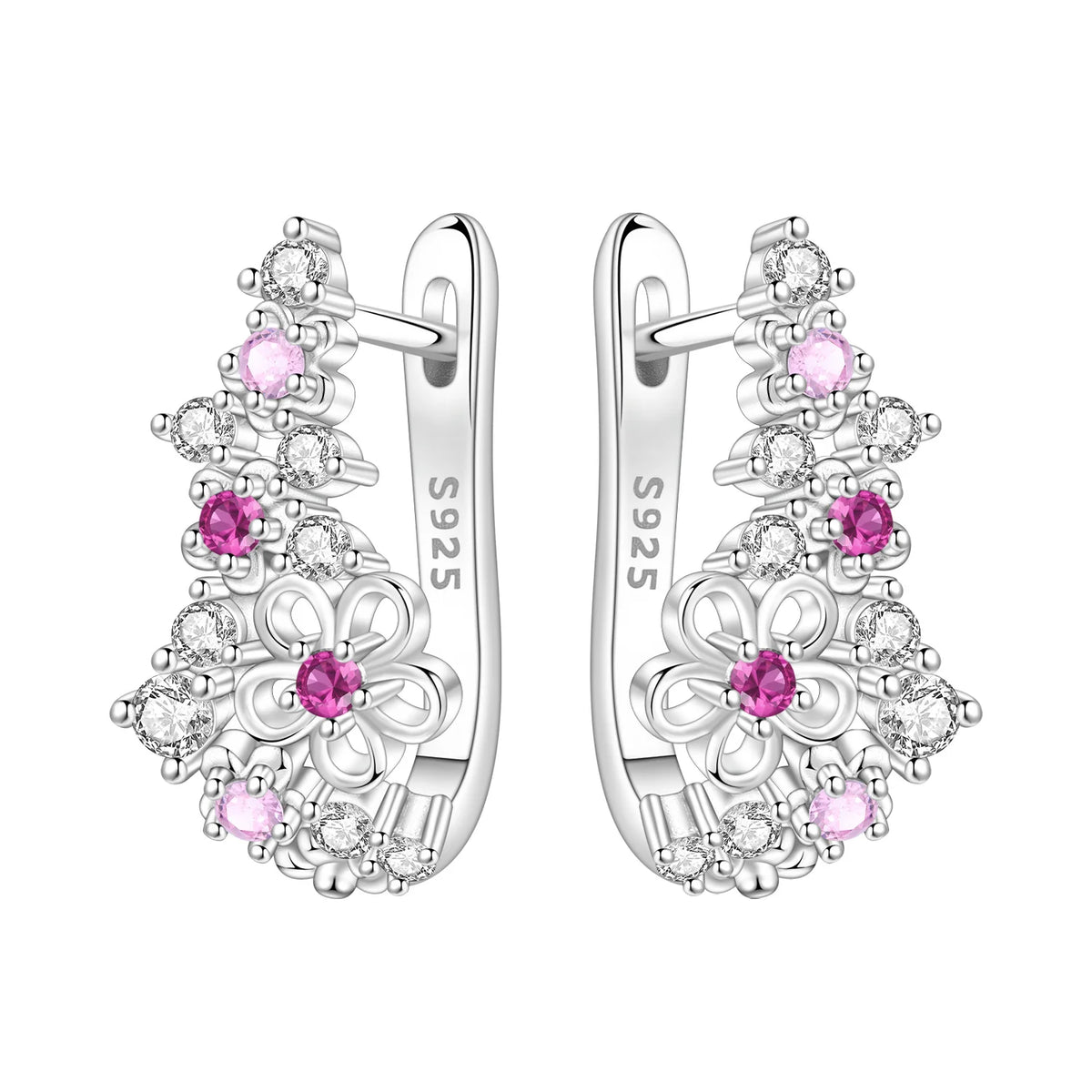 925 Sterling Silver Needle Iris Flower Hoop Earrings for Women Original Elegant Versatile Jewelry Birthday Party Fine Gift 2026
