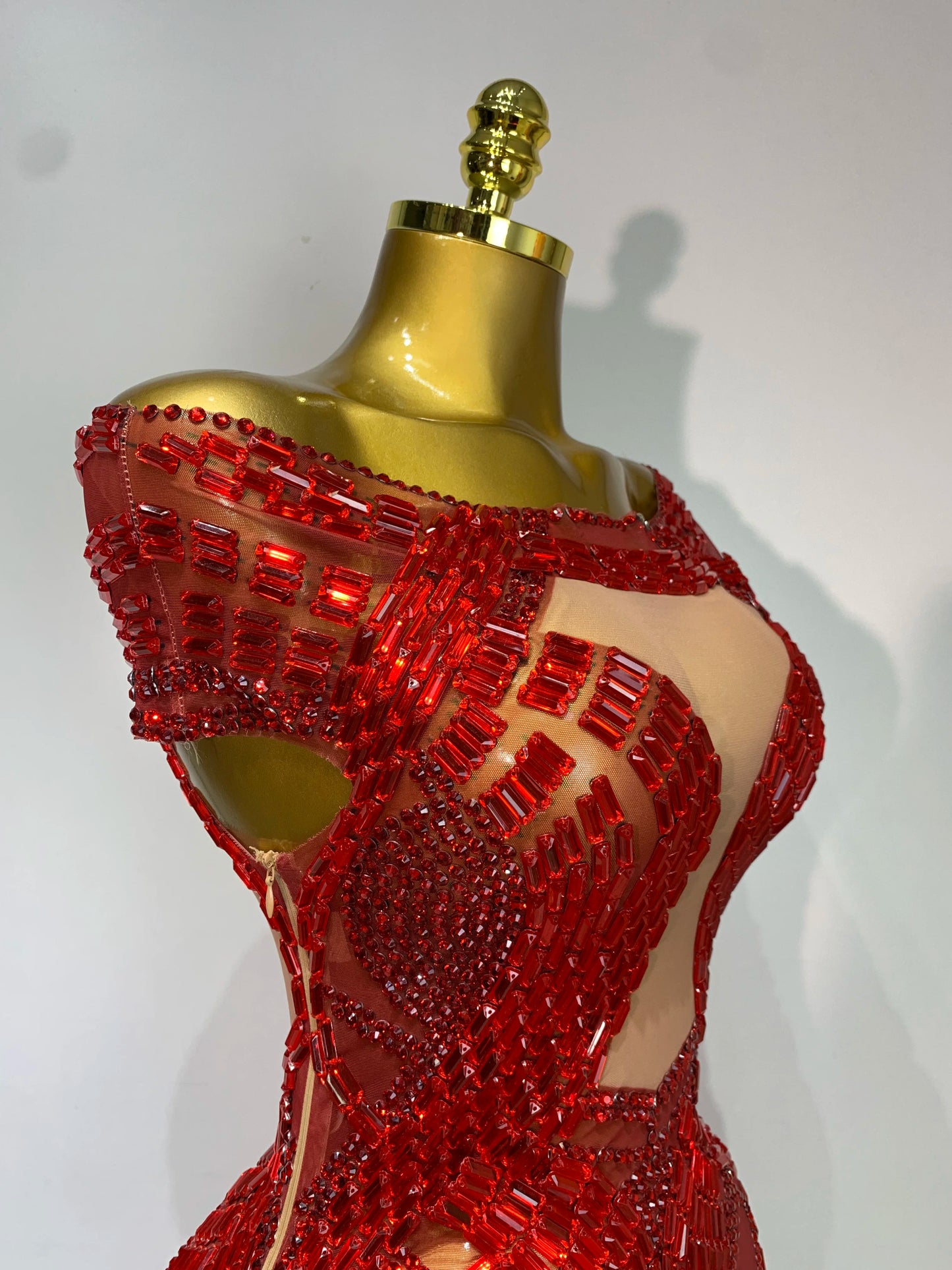 Luxury Rhinestones Sexy Mesh See Through Mini Dress Women Celebrate  Birthday Evening Party Dress Stage Performance  Costume