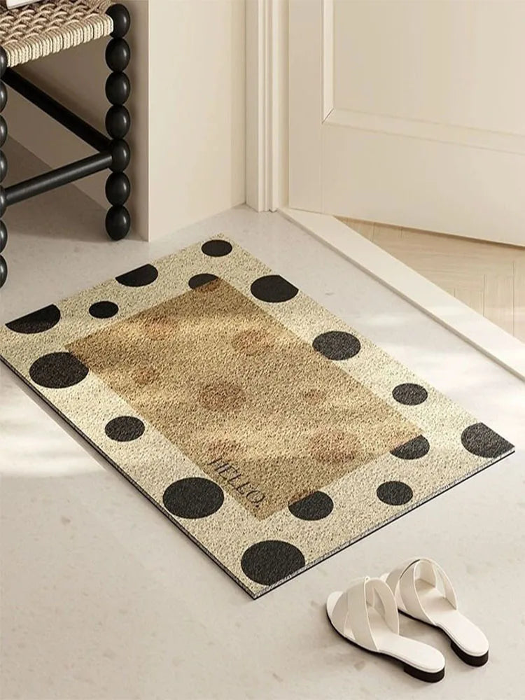 Wave Point Non-slip PVC Retro Entrance Doormat Floor Mats Silk Loop for Entryway Porch Hallway Home Decor Dust Removal Carpet