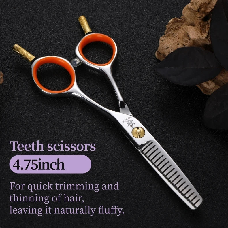 Fenice 4.5 Safety Round Tip Pet Dog Cat Grooming Cutting Scissors Dogs Hair Cutting Shear for Eyes/Face/Foot/Nose