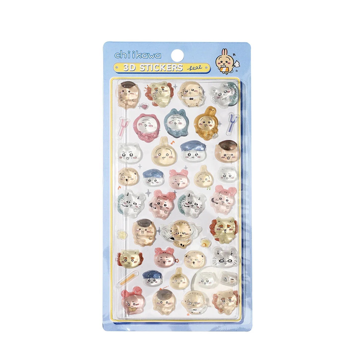 Chiikawa Cartoon 3D Sticker DIY Laptop Scrapbook Decal Aesthetic Crystal Stickers Kawaii Solid Decorative Sticker ちいかわ ボンボンシール