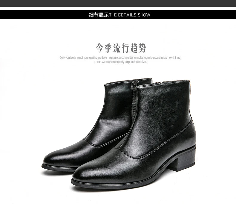 Boots Men Luxury Business Fashion Warm Leather Shoes Men Comfort Fashion Brand Chelsea Boots Gentlemen's Social Boots Men 38-46