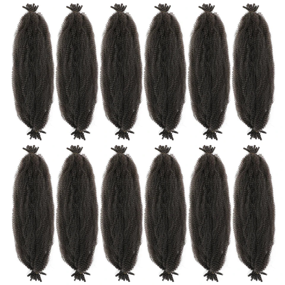 Marley Twist Braiding Hair Ginger Burgundy Ombre Brown Black Springy Afro Twist Hair PreFluffed Spring Twist Kinky Braiding Hair