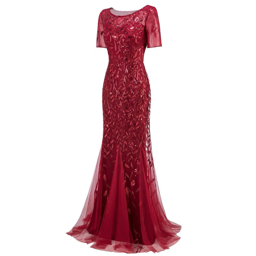 Sexy vintage Maxi Sequin cocktail Dress bridesmaid Prom Dresses for Women Casual Party Long sleeve club Bodycon Dress vestidos