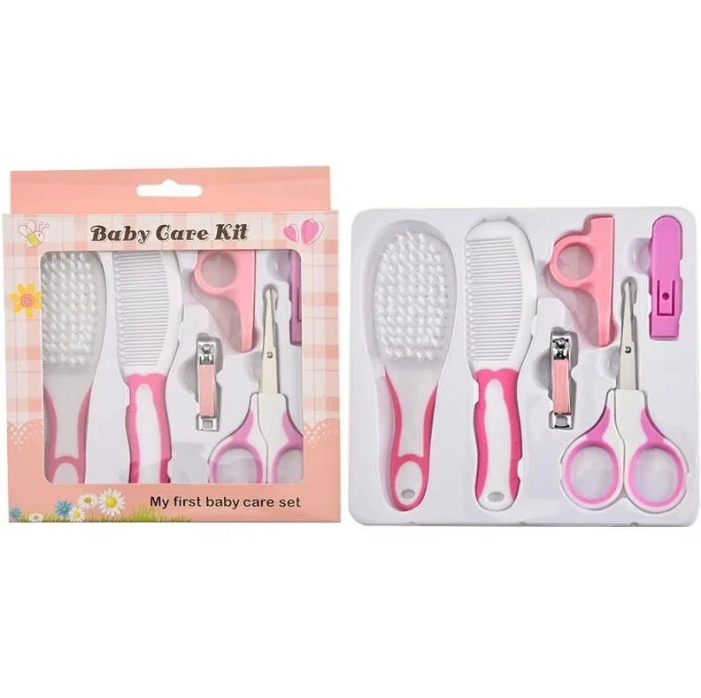 Baby Care Kit Kids Hair Nail Healthcare Thermometer Grooming Brush Kit Clipper Scissors Nail clipper Newborn Care Cleaning Set