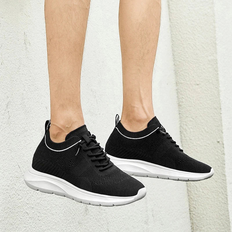 Unisex 6CM Height Increase Breathable Mesh Casual Shoes Lightweight Comfortable Elevator Sneakers for Men & Women Walking Shoes