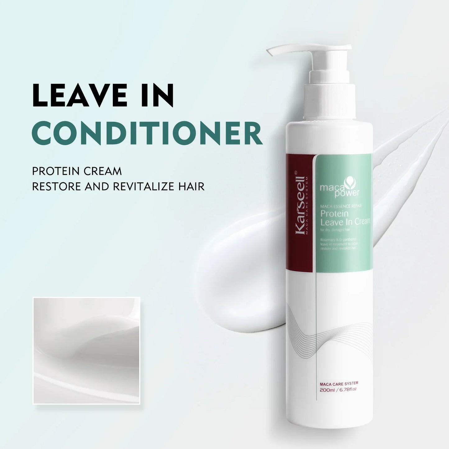 Original Karseell Volume Shampoo and Conditioner Argan Oil Moisturizing Smooth Leave in Cream Curl Defining Cream Hair Care Set