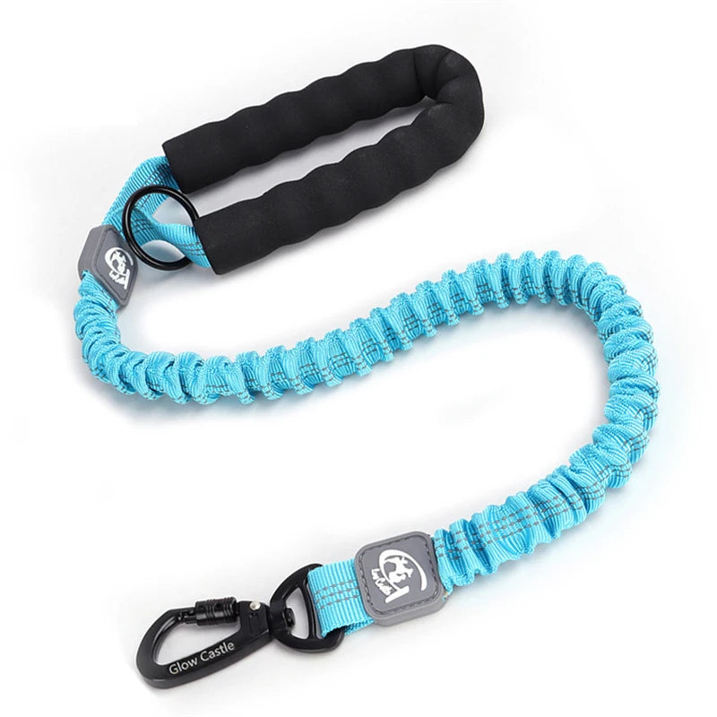 50cm Short Dog Leash Big Dog Training Leash Elastic Tactical Dog Lead Strong Short Traction Rope Durable Large Dog Leash Green