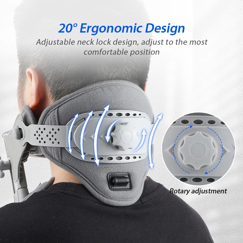 3 in 1 Neck Cervical Traction Electric Heating Spine Stretcher Support Collar Home Chiropractic Tool Spine Neck Posture Brace