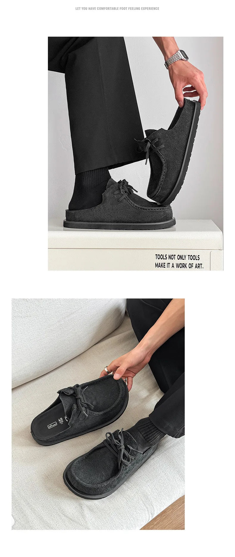 2025 Retro bag head lace-up leather one-pedal summer half slippers men and women couple cowhide shoes