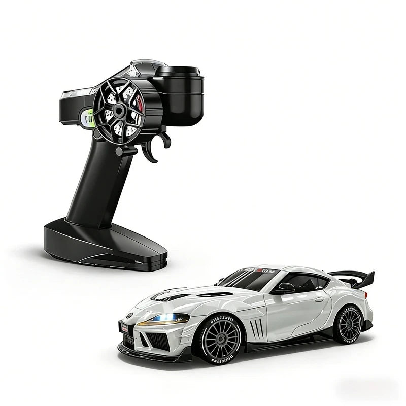 JXC1:43 Supra 1087X RC Drift Car Diecast Metal Body Static Model Grade Gyro 4WD Full Proportional Mini RC Vehicle for Collectors