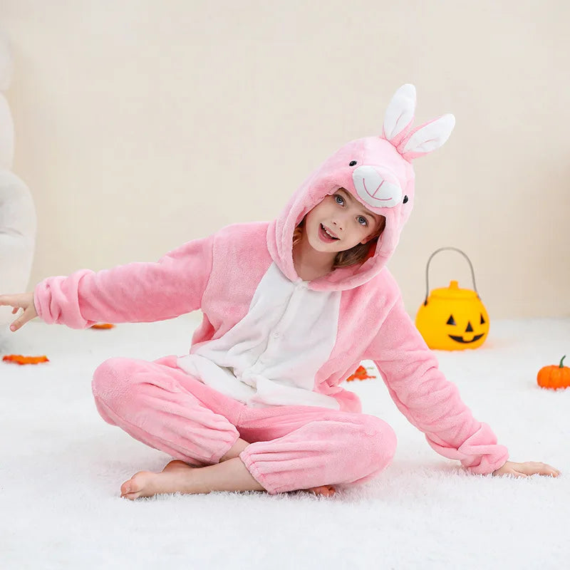 Kids Animal Capybara Kigurumi Costume Cosplay Cartoon Jumpsuit for Children Halloween Christmas Girls Boys Hooded Pajamas Onesie