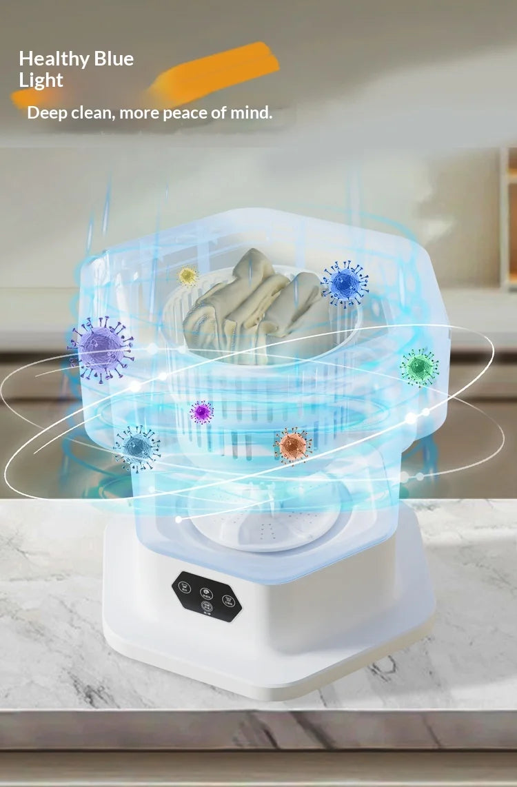 New Mini Folding Washing Machine Household Small-sized Washing Machine Socks Underwear Pants Also Capable Dehydrating White