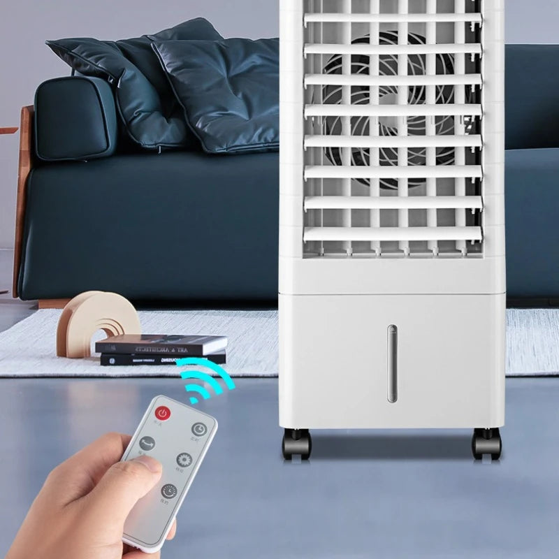 Portable Air Conditioner Fan Intelligent Cooling Fan with Remote Control Wide-angle Air Supply Ice Crystal for Home Use