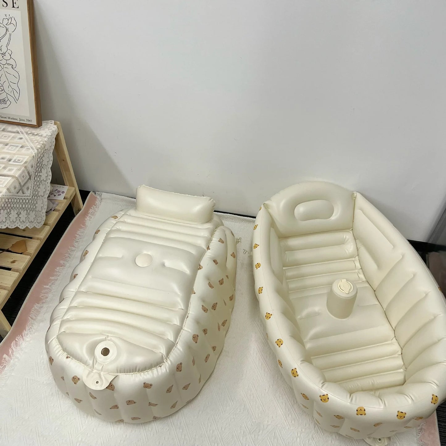 Ins Children Inflatable Bathtub Cartoon Manual Inflatable Baby Bath Indoor Kids Swimming Pool Portable Newborn Shower Products