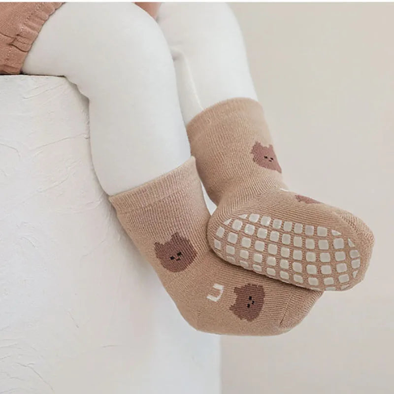 5 Pairs/Lot Autumn Baby Toddler Anti-slip Socks Children's Cartoon Indoor Playing Floor Socks 0-5Y