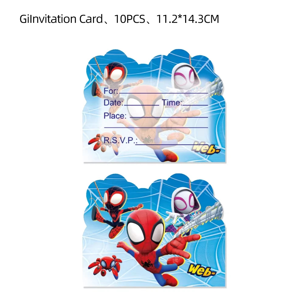 Spidey And His Amazing Friends Birthday Party Decoration Supplies Set Merry Christmas Balloons Cake Topper Tableware Party Gifts